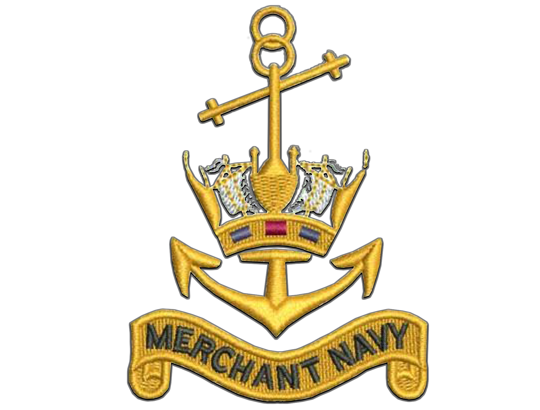 Merchant Navy Anchor Logo Zari Embroidery Patch for Sailors – MARINERSKART